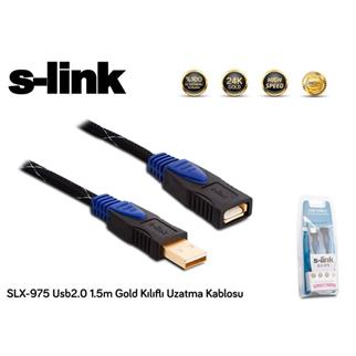 S-link SLX-975 Usb2.0 1.5m Gold Kılıflı Uzatma Kablosu
