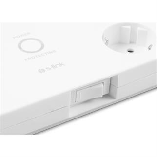 S-link SPG3080 2m 3G1.5mm2 900 Joule 8Li Akım Korumalı Beyaz Priz