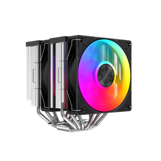 SAMA A60L, Black, 2x120mm ARGB Fan, Kule Tipi Hava Soğutma, 6 adet Gelişmiş Nikel Kaplı Bakır Isı Borusu, CPU Fan (AMD ve INTEL Tüm işlemciler ile uyumlu)