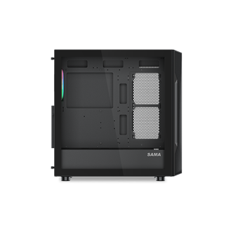 SAMA S40BK Black, H700BK 700W, 80 PLUS, Tempered Glass Panel, Mesh Ön Panel, Type-C, 4x120mm ARGB Fan, ATX, GAMING KASA