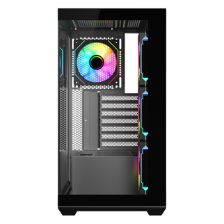 SAMA SV01BK Black, B750BK 750W, 80+ Bronze, PCIE 5.1, ATX3.1, Tempered Glass Panel, Panoramic Tasarım, Type-C, 4x120mm ARGB Fan, ATX, GAMING KASA