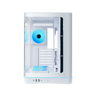 SAMA V62WH White, G1000WH 1000W, 80+ Gold, Full Modüler, PCIE 5.1, ATX3.1, Tempered Glass Panel, Panoramic Tasarım, Type-C, 7x120mm ARGB INFINITY Fan, ATX, GAMING KASA