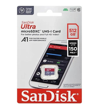 SANDISK 512GB ULTRA SDSQUAC-512G-GN6MN 150MB/s A1  micro SDHC Hafıza Kartı