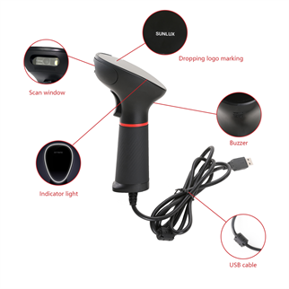 SUNLUX XL-3610, EL Tipi, Cmos,  USB Kablolu, 2D Karekod, Barkod Okuyucu (Ayaklı)