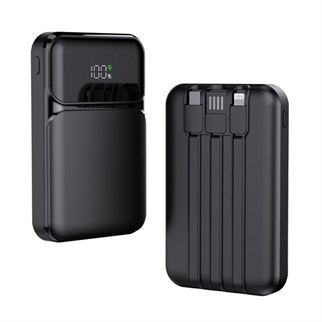 SnapMax SNP-3006 10.000 mah Hızlı Şarj LED Göstergeli 3in1 Dahili Kablolu Powerbank