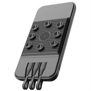 SnapMax SNP-3007 10.000 mah Siyah Vantuzlu Kablosuz ve 3in1 Kablolu Powerbank