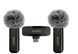 Snopy SN-MW80 Siyah 2 Mikrofonlu Kablosuz Type-c Yaka Mikrofonu