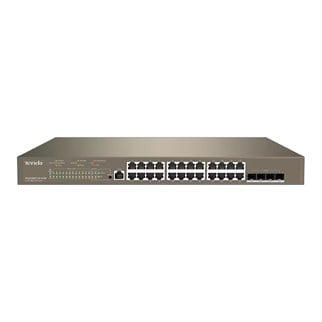 TENDA TEG5328XP-24-410W 24 PORT POE 10/100/1000 24 PORT POE 4 X SFP 410W LAYER 3 YÖNETİLEBİLİR RACK MOUNT SWITCH