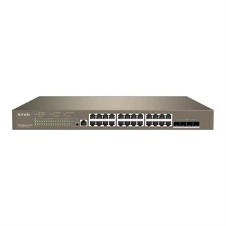 TENDA TEG5328XP-24-410W 24 PORT POE 10/100/1000 24 PORT POE 4 X SFP 410W LAYER 3 YÖNETİLEBİLİR RACK MOUNT SWITCH
