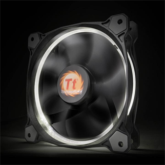 THERMALTAKE Riing CL-F038-PL12WT-A 120mm Beyaz Halka Ledli Titreşimsiz Kasa ve Radyatör Fanı