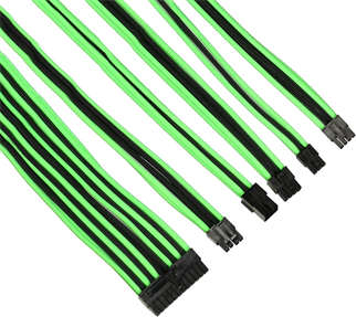 THERMALTAKE TtMod AC-034-CN1NAN-A1 Yeşil/Siyah Power Supply Sleeved Kablo Seti (16 AWG)
