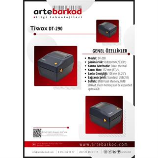 TIWOX 203dpi DT-290 Direkt Termal USB Barkod Yazıcı