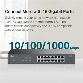 TP-LINK 16port Gigabit Yönetilemez Switch LS1016G