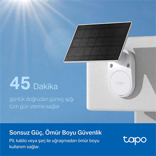 TP-LINK 3MP Bullet 3MM Wıfı Kablosuz Bataryalı Solar IP Kamera TAPO C410 KIT