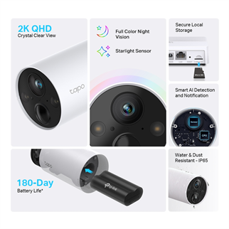 TP-LINK 3MP Bullet Tapo C420S2 Wıfı Kablosuz IP Kamera