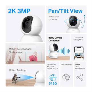 TP-LINK 3MP TAPO C210 Akıllı Güvenlik Bebek Kamerası Wlan (Kablosuz)