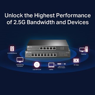 TP-LINK 5port 2.5 Gigabit Yönetilemez Switch TL-SG105-M2