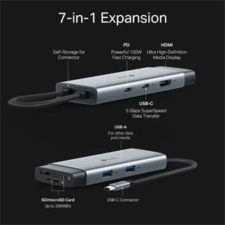 TP-LINK 7port UH7020C USB Type-C Çoklayıcı Hub