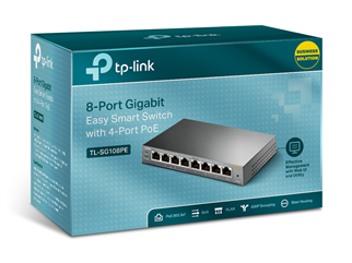 TP-LINK 8port 55w 4port PoE Gigabit Yönetilebilir Switch TL-SG108PE