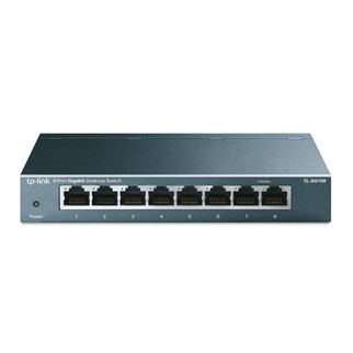 TP-LINK 8port Gigabit  Yönetilemez Switch Çelik Kasa TL-SG108