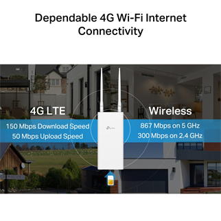 TP-LINK ARCHER MR402 OUTDOOR 4G LTE AC1200 Çift Bant Harici Access Point