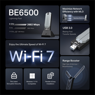 TP-LINK ARCHER TBE400UH Wıfı7 BE6500 Usb Kablosuz Adaptör