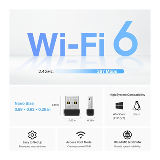 TP-LINK Archer TX1U Nano Wıfı6 USB Kablosuz Adaptör