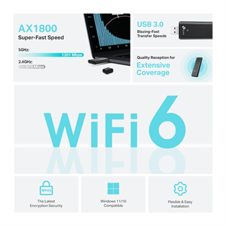 TP-LINK Archer TX20U Wıfı6 AX1800 USB Kablosuz Adapter