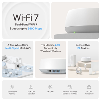 TP-LINK BE25 Wıfı7 BE5000 EV Ofis Tipi Mesh Router
