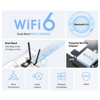TP-LINK MA80XE AX3000 Wıfı6 Bluetooth 5.3 PCIe Kablosuz Adaptör