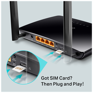 TP-LINK TL-MR6400, 4Port, 300Mbps, 2,4Ghz Wifi, Masaüstü, LTE, Micro Sim Kart Takılabilir 3G-4G Destekli Router
