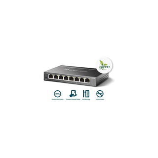 TP-LINK TL-SG108E, 8 Port, GigaBit, Easy Smart, Yönetilebilir, Metal Kasa, Masaüstü Switch