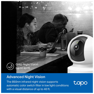 TP-LINK Tapo C202, Bebek/Ev Güvenlik Kamerası, WiFi-Ehernet, 1080P, 12Mt Gece Görüşü, PAN/TILT, iki Yönlü Ses
