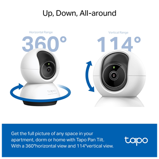 TP-LINK Tapo TC72 (C220), 2K QHD 4,0Mpix, İç Mekan WiFi, 9Mt. Gece Görüşü, 360 Dönüş, İki Yönlü Ses Güvenlik Yapay Zeka Destekli Kamera