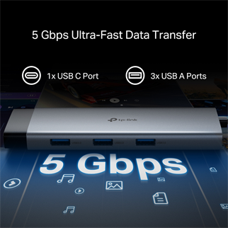 TP-LINK UH9120C USB Type-C 9u 1 Arada Hub – 4K HDMI, Gigabit Ethernet, USB 3.0, SD/microSD Kart Okuyucu, 100W PD