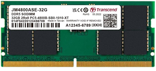TRANSCEND 32GB DDR5 4800MHZ CL40 NOTEBOOK RAM VALUE JM4800ASE-32G