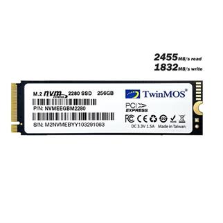 TWINMOS 256GB NVMEEGBM2280 2455- 1832MB/s M2 PCIe NVMe Gen3 Disk
