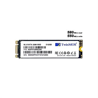 TWINMOS 512GB 580/550MB/s 4mm M.2 2280 SATA 3.0 SSD NGFFFGBM2280 3D-NAND