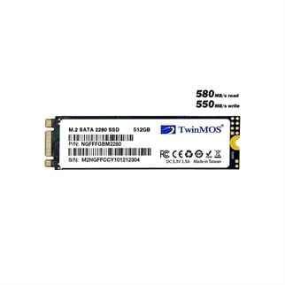 TWINMOS 512GB 580/550MB/s 4mm M.2 2280 SATA 3.0 SSD NGFFFGBM2280 3D-NAND