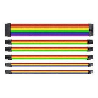 Thermaltake AC-049-CNONAN-A1 TtMod Rainbow Power Supply Sleeved Kablo Seti  (16 AWG)