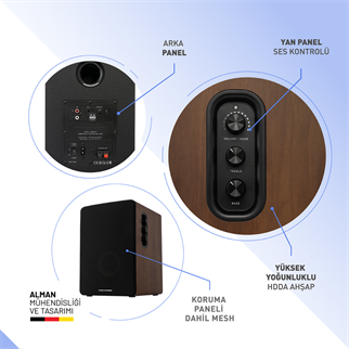 Thonet & Vander KÜRBIS 2.0 72W Cinema Ahşap Speaker - 2.0 Sistem - 72W RMS