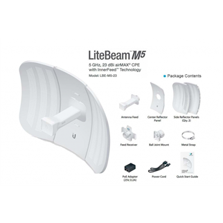 UBIQUITI LBE-M5-23,  LiteBeam, 5Ghz, 100Mbps, 23dBi Anten, 5Km Menzil CPE