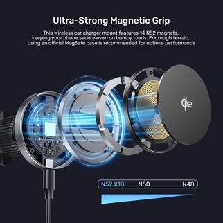 UNITEK Qi2 ARAÇ İÇİ MANYETİK KABLOSUZ ŞARJ (P1404ABK01)