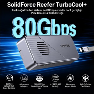 UNITEK TURBOCOOL+ 80GBPS M.2 SSD KUTUSU (S1253BGY01)