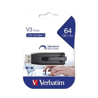 VERBATIM 64GB USB 3.2 Storen Go 49174 Siyah Taşınabilir Bellek