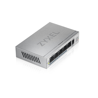 ZyXEL GS1005HP, 5 Port, GigaBit, 4 Port PoE 60W, Yönetilemez, Masaüstü Switch