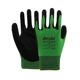 Beybi PU Green 9Beden 10LU Paket Poliüretan Kaplı Polyester Örme Ediven (2110X)