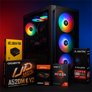 BSD HAZIR PC-A520M-K/RYZEN 7 5700X/16GB DDR4 CL16 3200MHZ/500GB M2SSD/8GB RX580 /750W 80+ BRONZ PSU / WİN11 / MASAÜSTÜ PC
