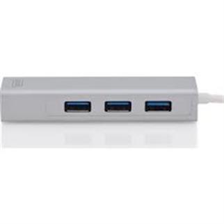 Digitus DA-70255 USB 3.0 Hub & USB 3.0 ,1 x 10-100-1000 1 x USB-C Erkek ,3 x USB0 3.0 USB-A