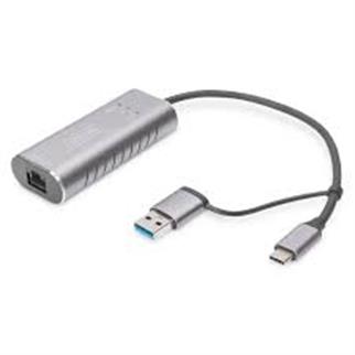 Digitus DN-3028 USB Tip C™ Gigabit Ethernet Adaptörü 2.5G, USB-C™ + USB-A (USB 3.1-3.0)